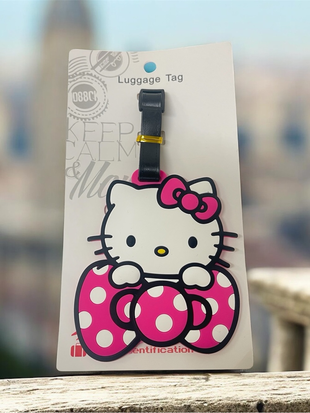 Hello Kitty Pink Polka Dot Bow Luggage Tag